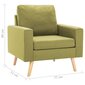 vidaXL atpūtas krēsls, zaļš audums cena un informācija | Atpūtas krēsli | 220.lv