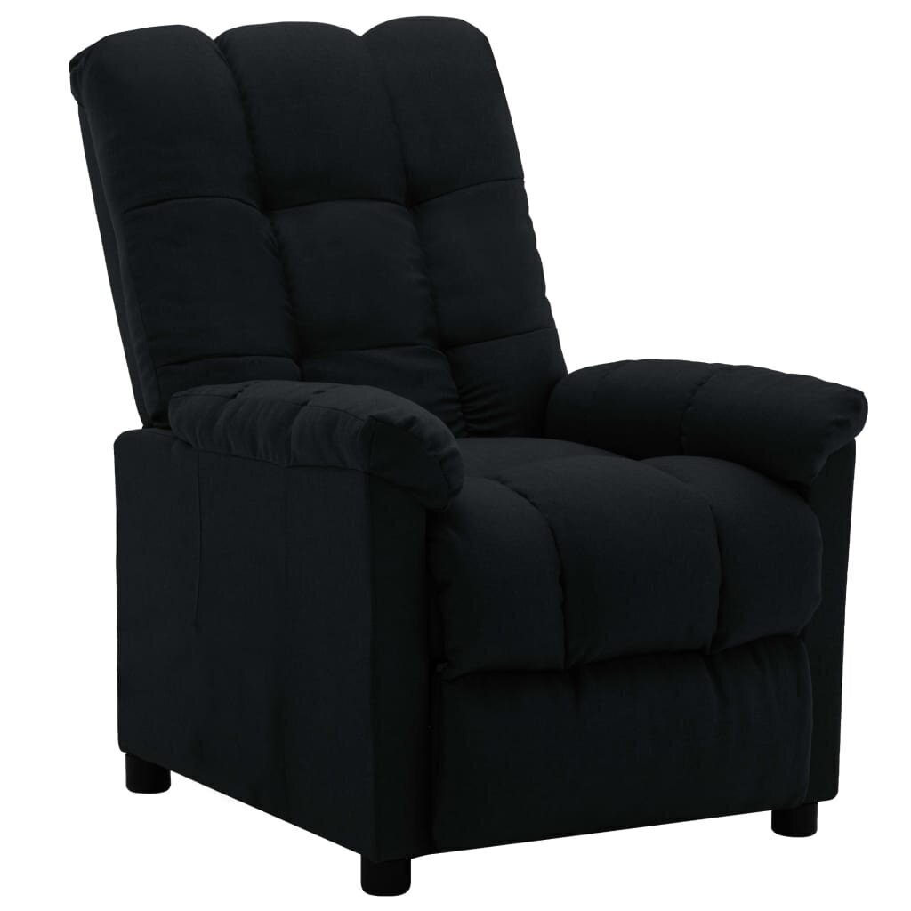 vidaXL atgāžams krēsls, melns audums cena un informācija | Atpūtas krēsli | 220.lv