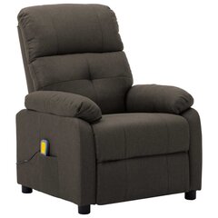 vidaXL masāžas krēsls, pelēkbrūns audums cena un informācija | Atpūtas krēsli | 220.lv