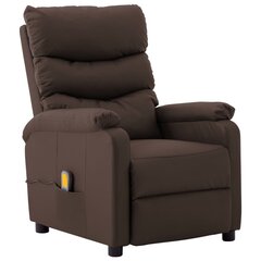 vidaXL masāžas krēsls, atgāžams, brūna mākslīgā āda цена и информация | Кресла в гостиную | 220.lv
