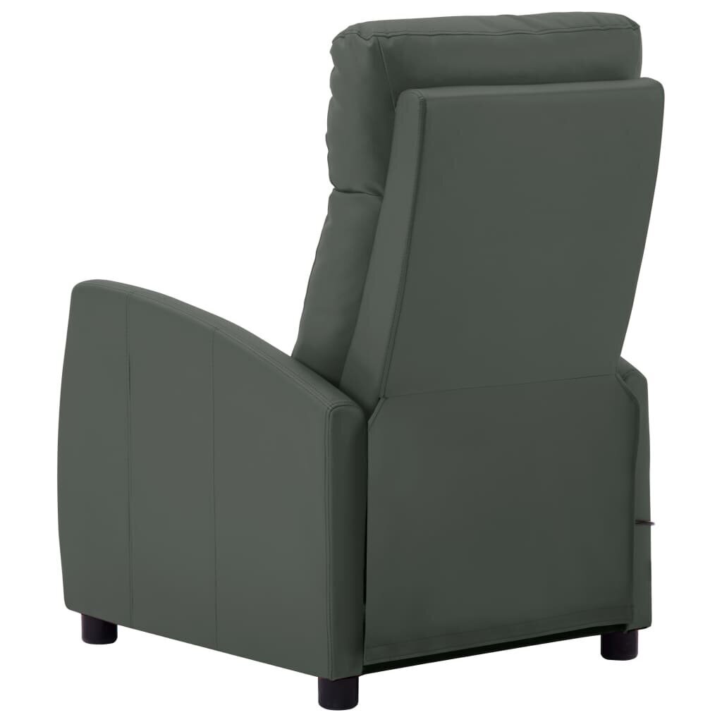 vidaXL masāžas krēsls, atgāžams, pelēka mākslīgā āda цена и информация | Atpūtas krēsli | 220.lv