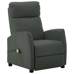 vidaXL masāžas krēsls, atgāžams, pelēka mākslīgā āda цена и информация | Кресла для отдыха | 220.lv
