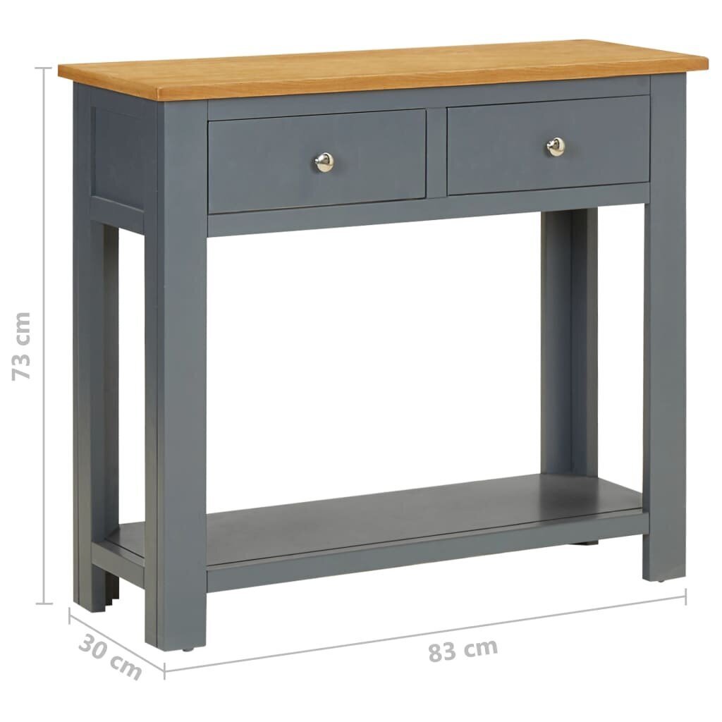 vidaXL konsoles galdiņš, 83x30x73 cm, ozola masīvkoks cena un informācija | Konsoles galdiņi | 220.lv