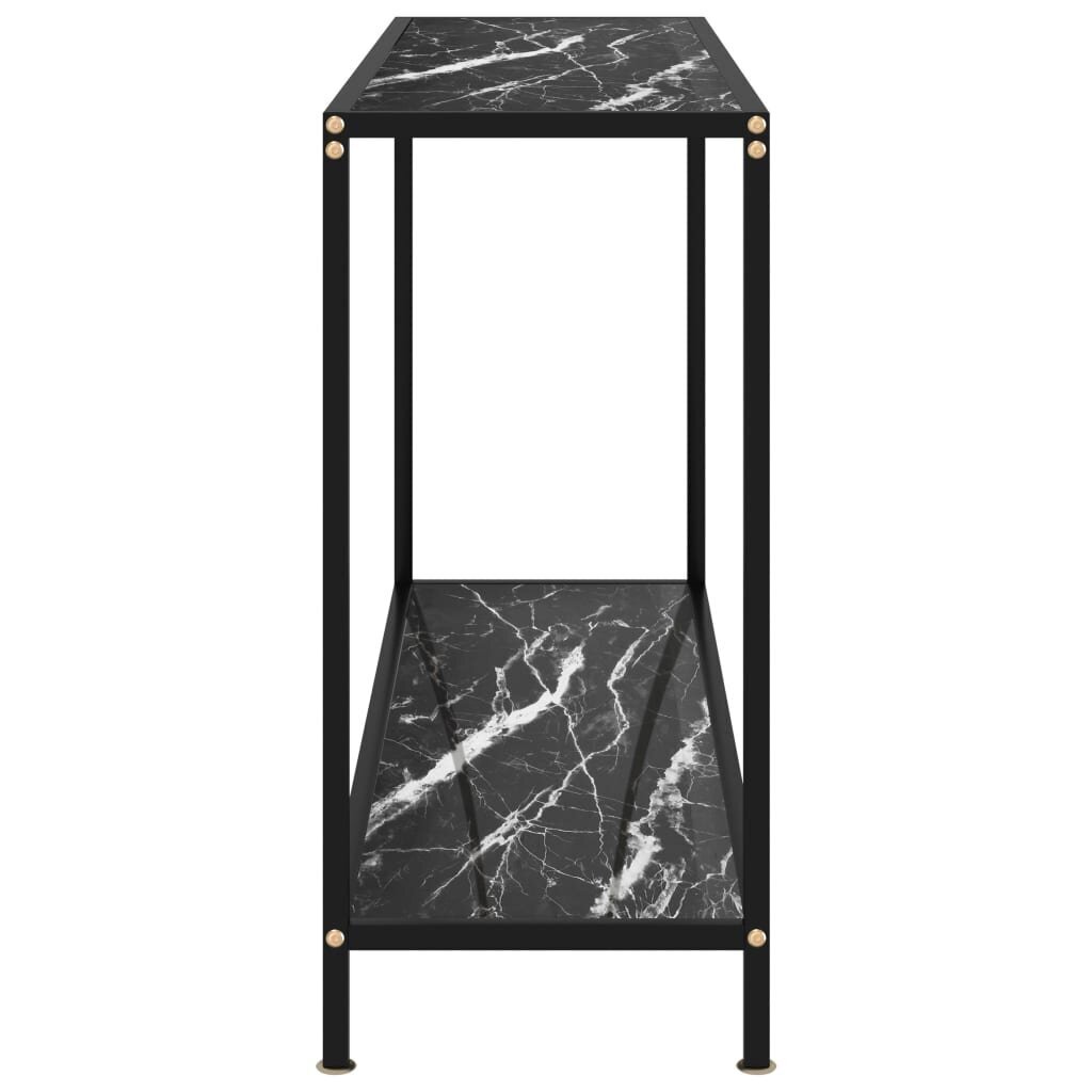 vidaXL konsoles galdiņš, melns, 120x35x75 cm, rūdīts stikls cena un informācija | Konsoles galdiņi | 220.lv
