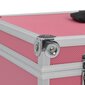 vidaXL kosmētikas koferis, 37x24x40 cm, alumīnijs, rozā cena un informācija | Kosmētikas somas, spoguļi | 220.lv