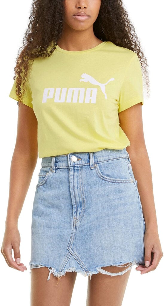 T-krekls sievietēm - Puma Ess Logo Tee Yellow cena un informācija | Sporta apģērbs sievietēm | 220.lv