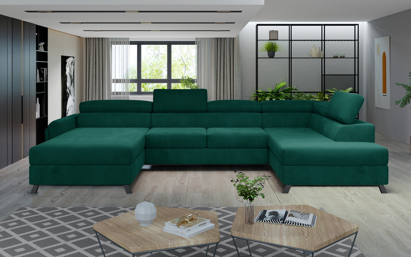 Stūra dīvāns NORE Josette 13, zaļš cena un informācija | Stūra dīvāni | 220.lv