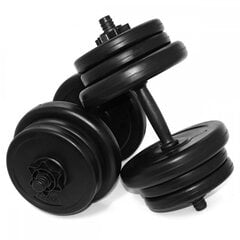 SportVida 2in1 GYM un Fitnesa Regulējama 6 svara disku Hantenes komplekts 2 * 10Kg (20kg) Melna cena un informācija | Hanteles, svaru stieņi un diski | 220.lv