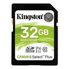 MEMORY SDHC 32GB C10/SDS2/32GB KINGSTON cena un informācija | USB Atmiņas kartes | 220.lv