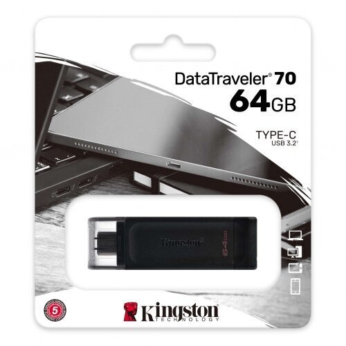 Kingston Data Traveler 70, 64GB цена и информация | USB Atmiņas kartes | 220.lv