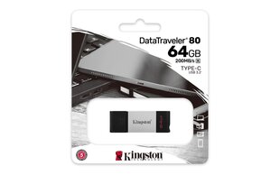 Kingston Data Traveler 80, 64GB, USB-C cena un informācija | USB Atmiņas kartes | 220.lv