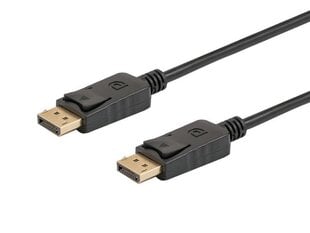 Cable SAVIO CL-136 (DisplayPort M - DisplayPort M; 2m; black color) cena un informācija | Kabeļi un vadi | 220.lv
