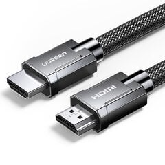 Кабель Ugreen HDMI 2.1, 8K 60 Гц / 4K 120 Гц 3D 48 Гбит/с HDR VRR QMS ALLM eARC QFT, 2 м, серый (HD135 70321) цена и информация | Кабели и провода | 220.lv