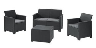 Садовая мебель Emma 2 Seater Sofa Set со столом - ящиком для хранения, серая цена и информация | Комплекты уличной мебели | 220.lv