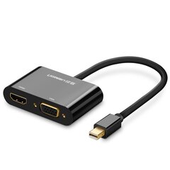 Кабель HDMI Ugreen / VGA для адаптера мини DisplayPort 4K @ 30 Гц Full HD 1080p, черный (MD108 10439) цена и информация | Адаптеры и USB разветвители | 220.lv