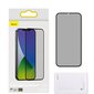 Aizsargstikls Baseus 2x Full screen 0,3 mm Anti Spy Light tempered glass with a frame, piemērots iPhone 12 mini цена и информация | Ekrāna aizsargstikli | 220.lv