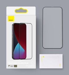 Aizsargstikls Baseus 2x Full screen 0,25 mm tempered glass with a frame, piemērots iPhone 12 mini цена и информация | Защитные пленки для телефонов | 220.lv