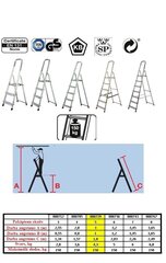 Σκάλα KRAUSE Alu 5 cena un informācija | Saliekamās kāpnes, celtniecības sastatnes | 220.lv