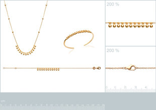 Браслет с золотым покрытием 750°, 18 см, произведен во Франции цена и информация | Женские браслеты | 220.lv