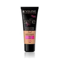 Grima bāze Eveline Selfie Time 2w1, 05 Beige, 30 ml cena un informācija | Grima bāzes, tonālie krēmi, pūderi | 220.lv