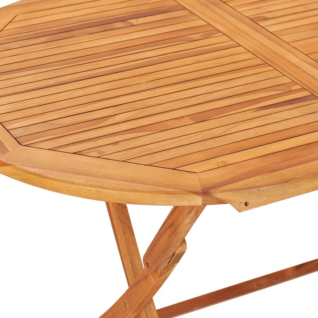 vidaXL saliekams dārza galds, 160x80x75 cm, masīvs tīkkoks cena un informācija | Dārza galdi | 220.lv