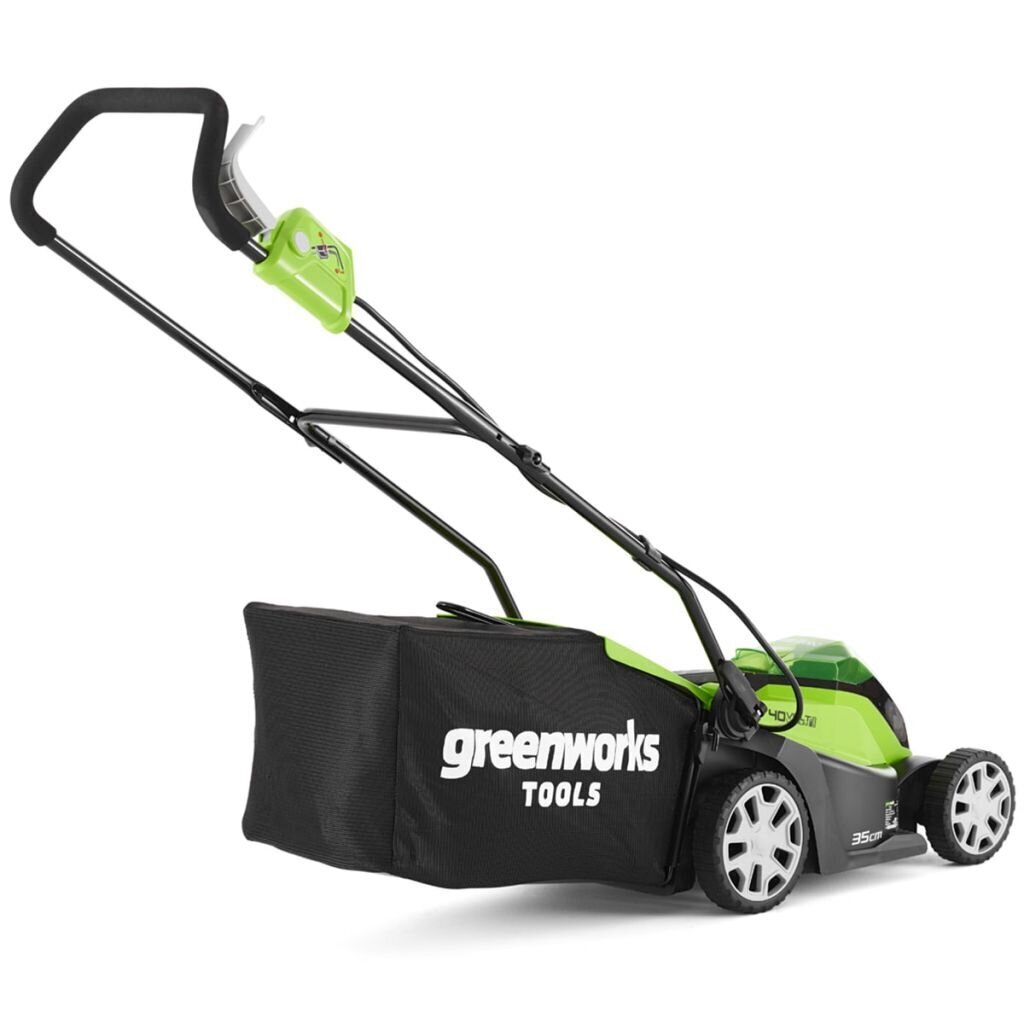 Greenworks zāles pļāvējs, 2x40 V, 2 Ah akumulatori, G40LM35, 2501907UC cena un informācija | Zāles pļāvēji | 220.lv