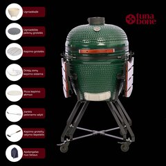 Керамический мангал TunaBone Kamado classic L, 59,5 см, зеленый цена и информация | Грили | 220.lv