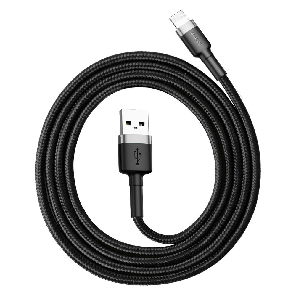 Baseus CALKLF-BG1 Cafule USB lightning kabelis 2,4A / 1m melns цена и информация | Savienotājkabeļi | 220.lv