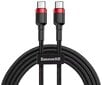 Baseus Cafule PD2.0 100W flash charging USB For Type-C cable (20V 5A) 2m Red+Black cena un informācija | Savienotājkabeļi | 220.lv