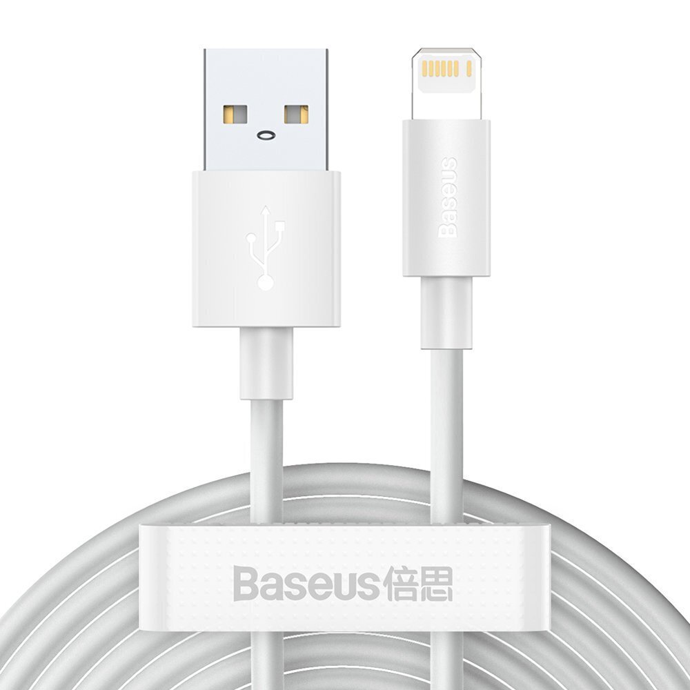 Baseus 2x set USB - Lightning cable fast charging Power Delivery 1,5 m white (TZCALZJ-02) cena un informācija | Savienotājkabeļi | 220.lv