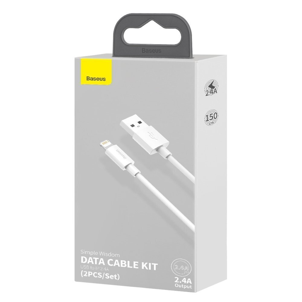 Baseus 2x set USB - Lightning cable fast charging Power Delivery 1,5 m white (TZCALZJ-02) цена и информация | Savienotājkabeļi | 220.lv