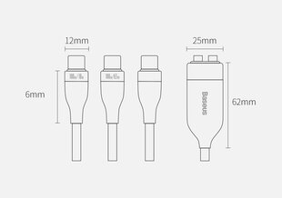 Кабель Baseus USB Type C - USB Type C (5 A - 100 W / 65 W / 18 W) 1,5 m CA1T2-C01 цена и информация | Кабели для телефонов | 220.lv