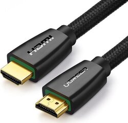 HDMI kabelis UGREEN, 4K, 1 m, melns, HD118 cena un informācija | Kabeļi un vadi | 220.lv