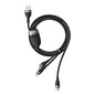 Baseus 3in1 USB - Lightning / USB Typ C / micro USB data charging cable 1,2 m 5 A 480 Mbps 40 W black and gray (CA1T3-G1) cena un informācija | Savienotājkabeļi | 220.lv