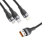 Baseus 3in1 USB - Lightning / USB Typ C / micro USB data charging cable 1,2 m 5 A 480 Mbps 40 W black and gray (CA1T3-G1) cena un informācija | Savienotājkabeļi | 220.lv