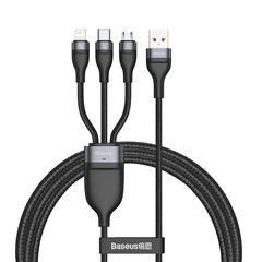 Кабель Baseus USB - Lightning / USB Type C / micro USB (5 A - 40 W / 480 Mbps) 1,2 mCA1T3-G1 цена и информация | Кабели для телефонов | 220.lv