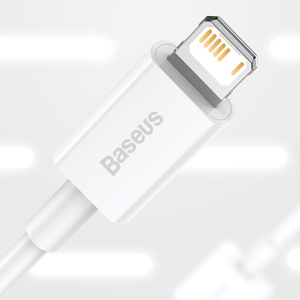 Baseus CALYS -C02 Superior vads USB - Lightning 2,4A / 2 m balts cena un informācija | Savienotājkabeļi | 220.lv