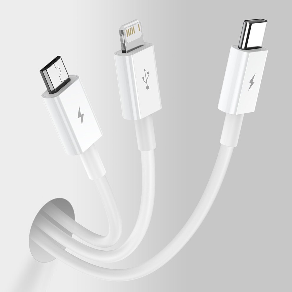 Baseus Superior Cable USB - Lightning / micro USB / USB Type 3,5 A 1,5m White (CAMLTYS-02) cena un informācija | Savienotājkabeļi | 220.lv