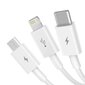 Baseus Superior Cable USB - Lightning / micro USB / USB Type 3,5 A 1,5m White (CAMLTYS-02) cena un informācija | Savienotājkabeļi | 220.lv