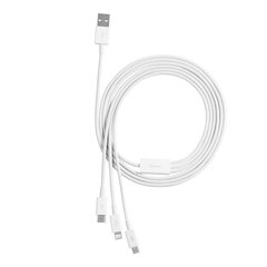 Кабель Baseus 3w1 USB - Lightning / USB Type C / micro USB (3,5 A / 480 Mbps) 1,5 m CAMLTYS-02 цена и информация | Кабели для телефонов | 220.lv