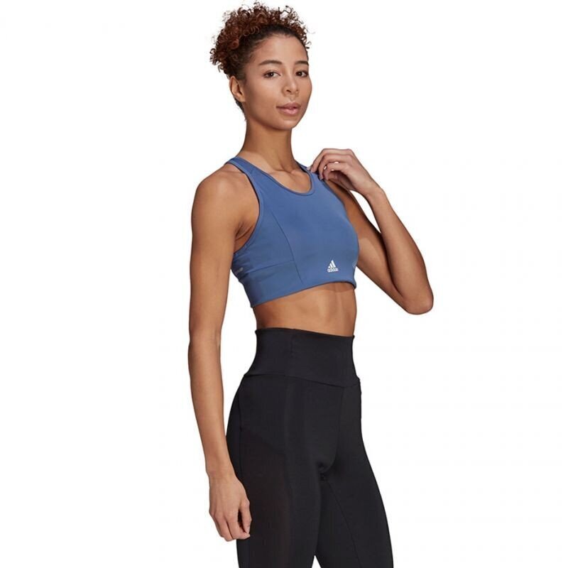 Sporta krūšturis sievietēm Adidas 3-Stripes Sport Bra Top W GL3808, zils cena un informācija | Krūšturi | 220.lv