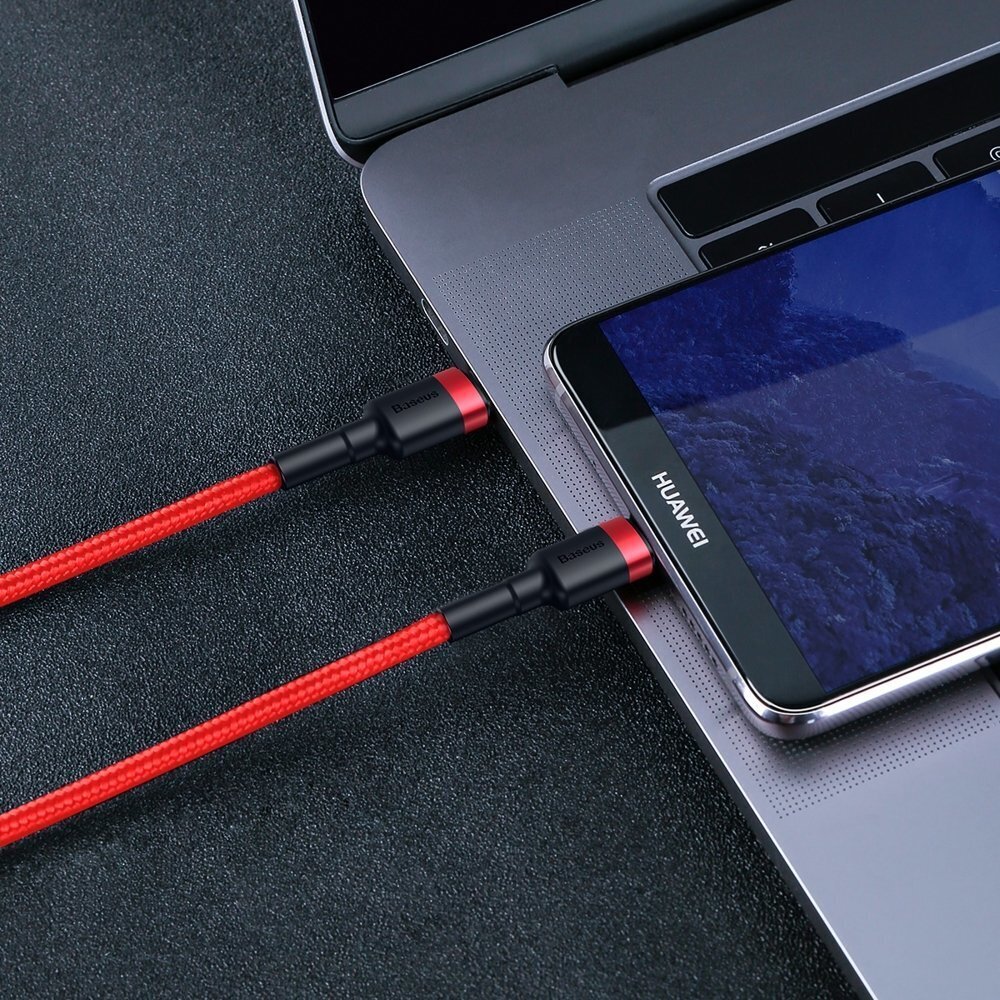 Baseus Cafule PD2.0 60W flash charging USB For Type-C cable (20V 3A) 2m Red cena un informācija | Savienotājkabeļi | 220.lv