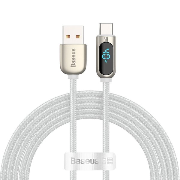Baseus Display Cable USB to Type-C 5A 40W 2m (white) cena un informācija | Savienotājkabeļi | 220.lv