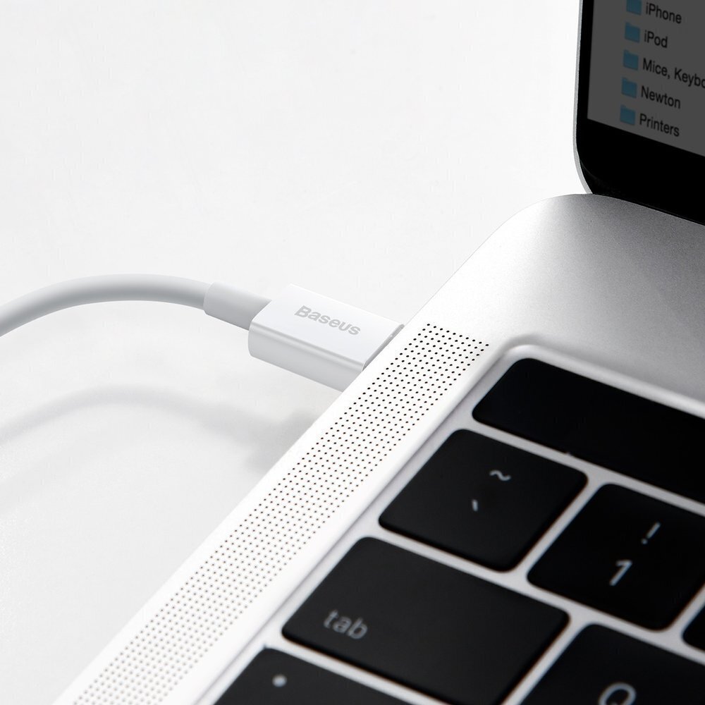 Baseus Superior CATLYS-02 USB-C -> Lightning datu un uzlādes vads 20W / PD / 0.25 cm balts cena un informācija | Savienotājkabeļi | 220.lv