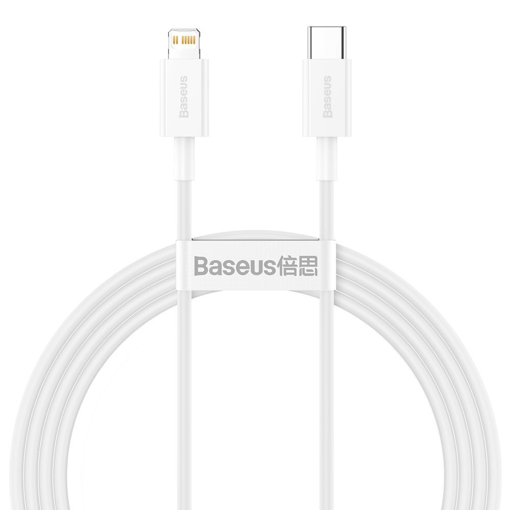 Baseus Superior vads USB Type C - Lightning 20 W 1,5 m balts (CATLYS-B02) cena un informācija | Savienotājkabeļi | 220.lv