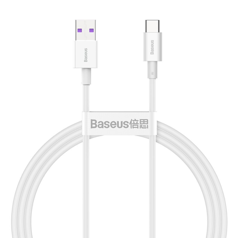 Baseus Superior Series Fast Charging Data Cable USB - USB Type C 66 W 6A 1 m White (CATYS-02) цена и информация | Savienotājkabeļi | 220.lv