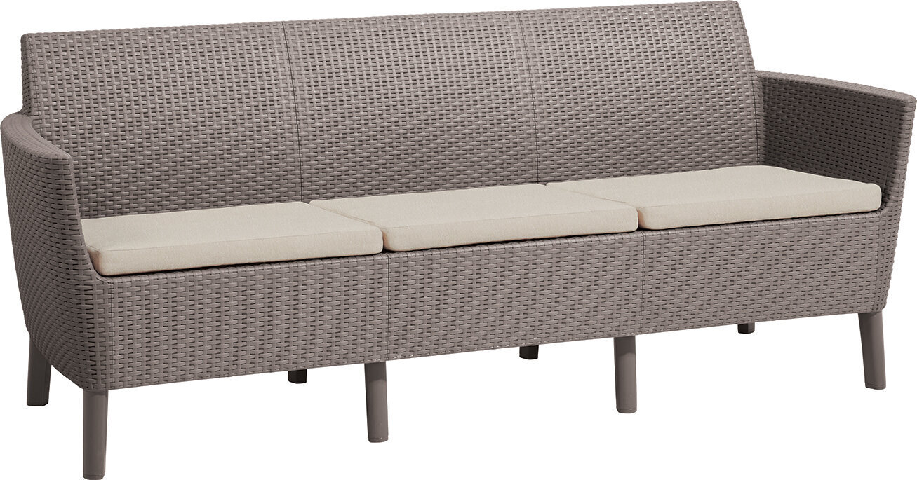 Dārza dīvāns trīsvietīgs Salemo 3 Seater Sofa, bēšs cena un informācija | Dārza krēsli | 220.lv