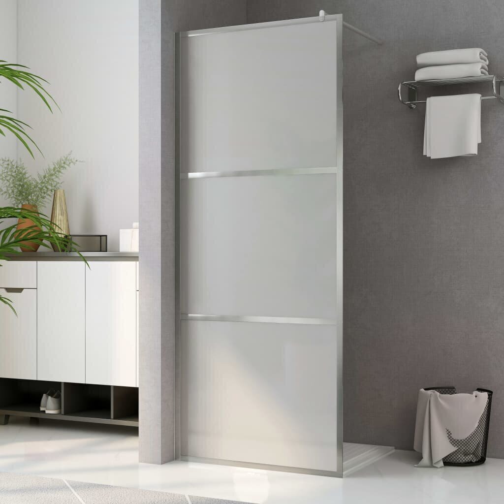 vidaXL dušas siena, matēts ESG stikls, 90x195 cm cena un informācija | Dušas durvis, dušas sienas | 220.lv