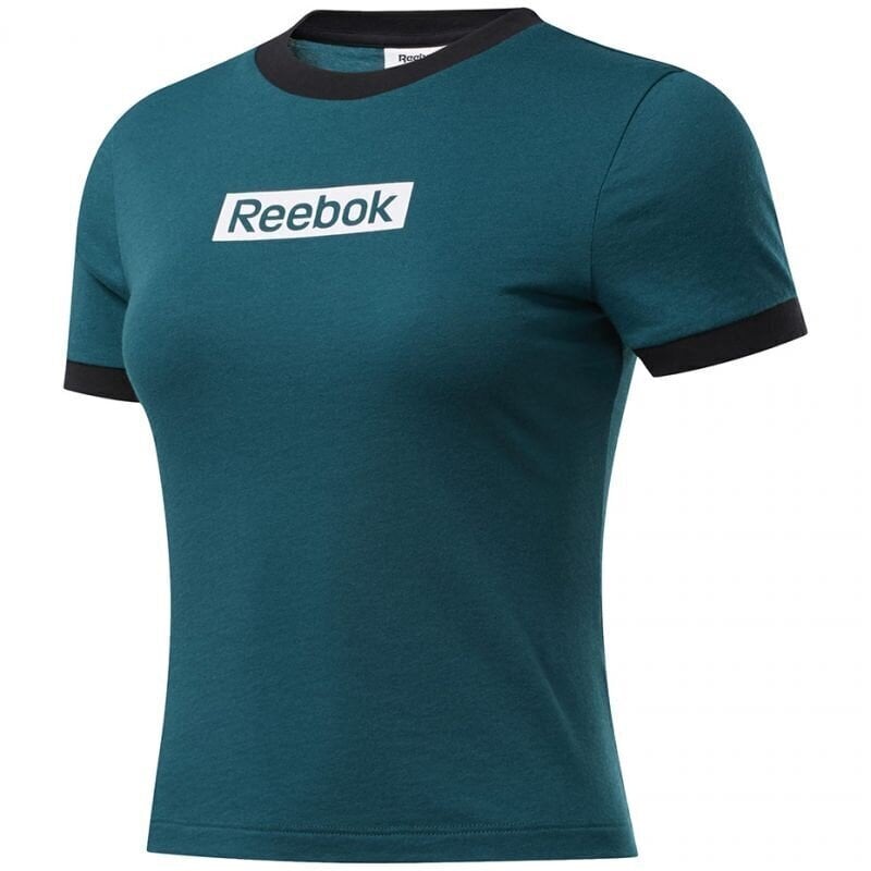 Sieviešu T-krekls Reebok Training Essentials Linear Logo Slim W FK6679, 51389, zaļš цена и информация | Sporta apģērbs sievietēm | 220.lv