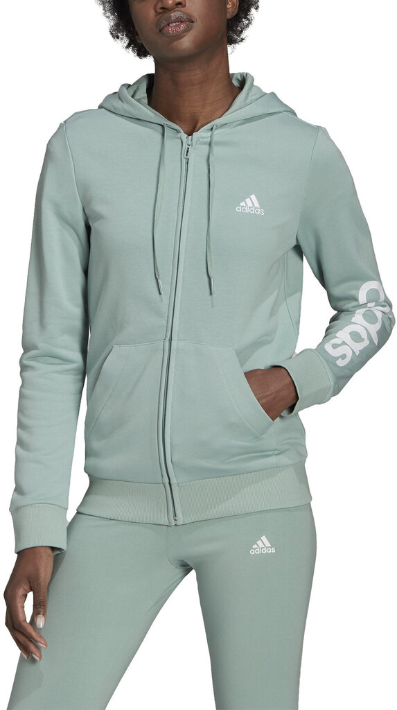 Adidas Džemperi W Lin Ft Fz Hd Green GL0795/XL цена и информация | Jakas sievietēm | 220.lv